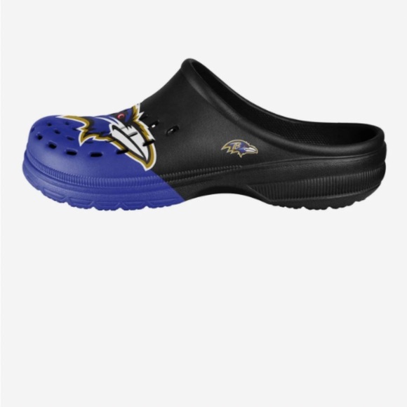 Baltimore Ravens Youth Colorblock Big Logo Clog Size Small 7-8 - Picture 2 of 3